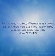 Image result for John 9:25
