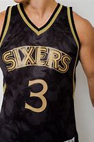 Image result for Iverson Gold Jersey 76Ers