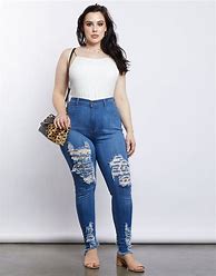 Image result for Plus Size Distressed Jeans