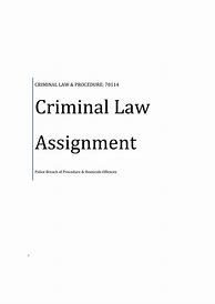 Image result for Criminal Law Assignment