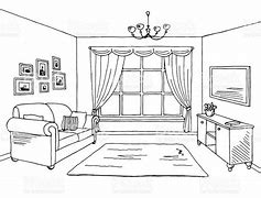 Image result for Drawing of a Living Room