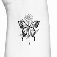 Image result for Butterfly and Rose Tattoo Outline