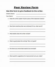 Image result for Peer Review Form Template