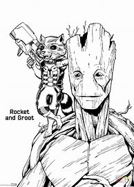 Image result for Groot and Rocket Coloring Pages Baby
