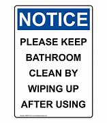 Image result for Bathroom Maintenance Sign
