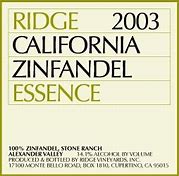 Image result for Ridge Zinfandel California Essence Stone Ranch
