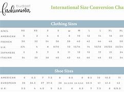Image result for Us Size 10 to XL