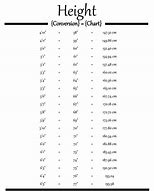 Image result for Hight Chart Cm to Feet