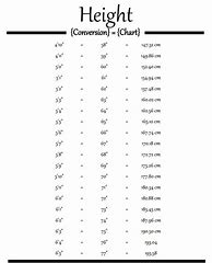 Image result for Height Conversion Chart Inches to Cm