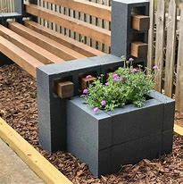 Image result for Cement Block Storage Bench