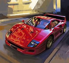 Wallpaper : Aleksandr Sidelnikov, 1987 Ferrari F40, red cars, sports ...