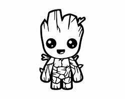 Image result for Baby Groot Outline Simple