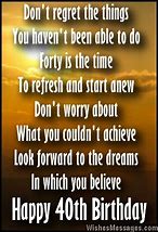 Image result for Happy 40th Birthday Poem