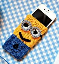 Image result for Crochet Minion Cell Phone Case