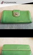 Image result for Coach Green Leather Phone Wallet