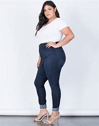Image result for Plus Size Dark Blue Jeans Outfit