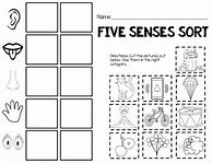 Image result for 5 sense cut and paste worksheets