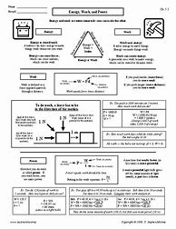 Image result for Work Power and Energy Worksheet