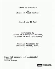 Image result for Script Cover Page
