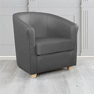 Image result for Dark Grey Leather Tub Chair