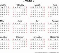 Image result for Calendar for the Year of 2018