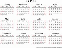 Image result for Printable 12 Month 2018 Calendar