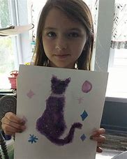 Image result for Purple Galaxy Cat Drawing