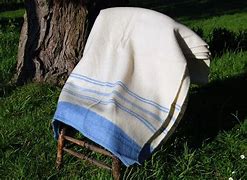 Image result for White Blanket with Blue Striped