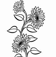 Image result for Sunflower Stencil Black and White