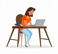 Image result for Girl with Computer Cartoon