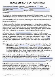 Image result for Employment Contract Template Texas