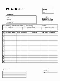 Image result for Mẫu Invoice Packing List
