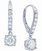 Image result for One Carat Diamond Earrings Leverback