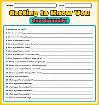 Image result for Get to Know You Questions