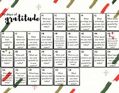 Image result for Free Printable Gratitude Calendar