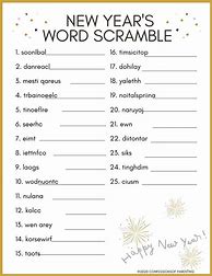 Image result for New Year's Word Scramble