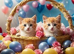 Image result for Baby Kittens in a Basket