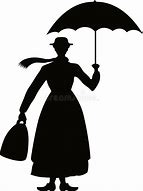 Image result for Old Lady Umbrella Silhouette