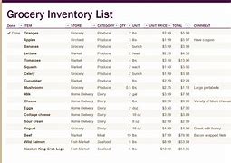 Image result for Grocery Store Inventory Spreadsheet