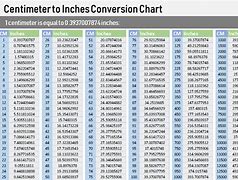 Image result for Size Chart Cm to Inches