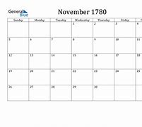 Image result for 1780 Calendar