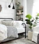 Image result for White Shiplap Brown Wood Trim