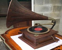 Image result for Antique Record Player with Horn