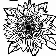 Image result for Sunflower Stencil Black and White