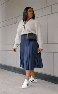 Image result for Pleated Skirt and Sweater Outfit