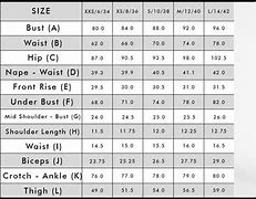 Image result for Women Top Size Chart