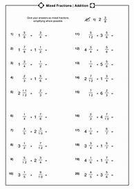 Image result for Mixed Fractions Worksheets 5th Grade