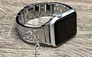 Image result for Silver Apple Watch Black Wrist Band