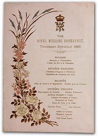 Image result for Royal Wedding Reception Menu