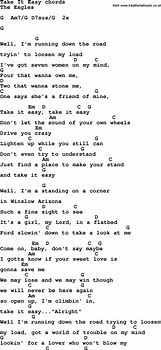 Image result for Take It Easy Chords Acoustic